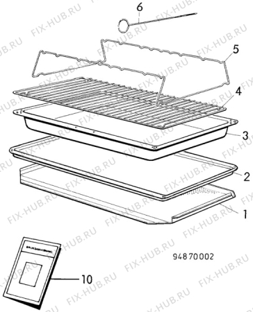 Взрыв-схема комплектующей Husqvarna Electrolux QSG653 - Схема узла H10 Oven Furniture, Users manual